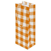 Pilgrim Owl on Oranje Pset - Happy Thanksgiving Wijn Cadeautas (Achterkant Gekanteld)