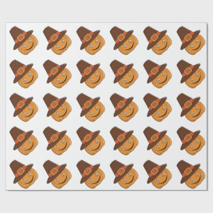 Pilgrim Pompoen Lach Thanksgiving Cadeaupapier