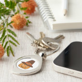 Pilgrim Pompoen Lach Thanksgiving Sleutelhanger (Zijkant)