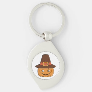 Pilgrim Pompoen Lach Thanksgiving Sleutelhanger