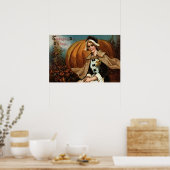 Pilgrim Pumpkin Fall Leaves Poster (Keuken)