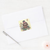 Pilgrim Puppy Thanksgiving Vierkante Sticker (Envelop)