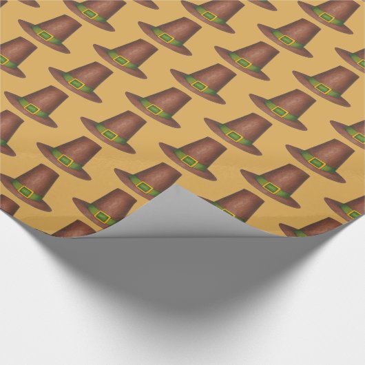 Pilgrim Puritan Pet Happy Thanksgiving najaar Herf Cadeaupapier (Hoek)