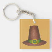 Pilgrim Puritan Pet Happy Thanksgiving najaar Herf Sleutelhanger (voorkant)