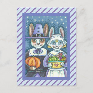 PILGRIM RABBITS, PRIM & PROPER THANKSGIVING HARES BRIEFKAART