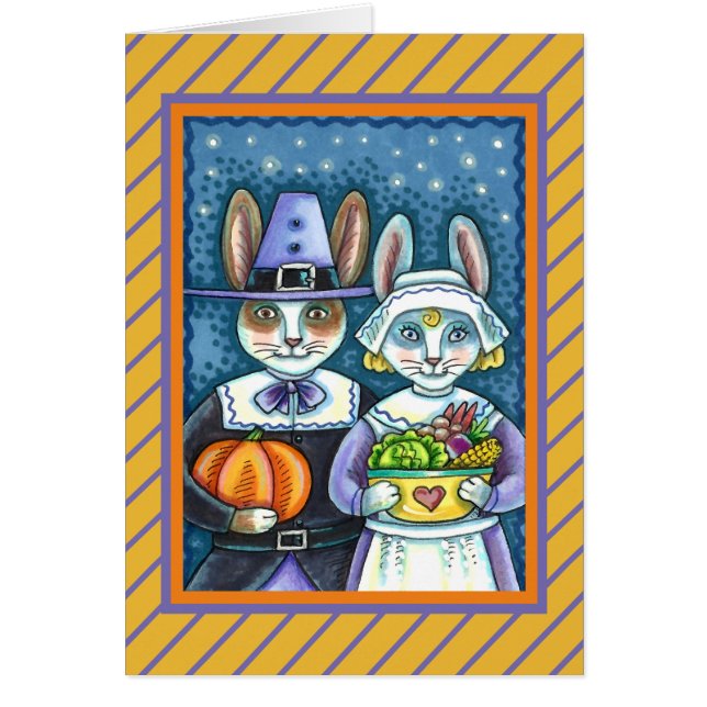 PILGRIM RABBITS, THANKSGIVING HARE'S HARVEST Blank (Voorkant)