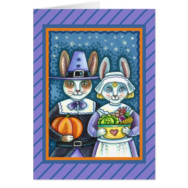 PILGRIM RABBITS, THANKSGIVING HARE'S HARVEST Blank (Voorkant)
