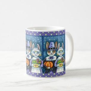PILGRIM RABBITS, THANKSGIVING HARE'S HARVEST, CUTE KOFFIEMOK