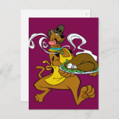 Pilgrim Scooby-Doo met Turkije Feestdagenkaart (Voorkant / Achterkant)