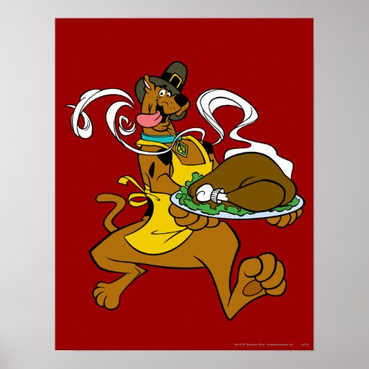 Pilgrim Scooby-Doo met Turkije Poster (Voorkant)