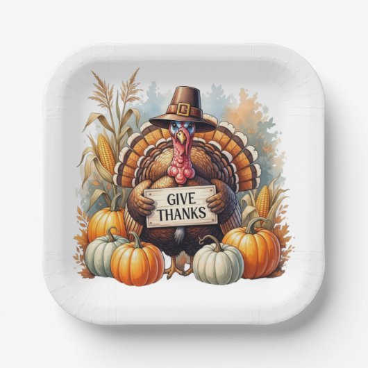 Pilgrim Spirit & Pumpkin Joy Papieren Bordje (Voorkant)