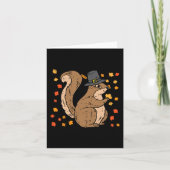 Pilgrim Squirrel Cute Thanksgiving Herfst herfst A Kaart (Voorkant)