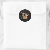 Pilgrim Squirrel Cute Thanksgiving Herfst herfst A Ronde Sticker (Tas)