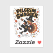 Pilgrim Swagger Kalkoen Thanksgiving Dab Dabbing  Sticker (Vel)