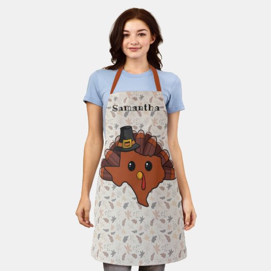 Pilgrim Texas Turkey All-Over Print Apron Schort (Gedragen)