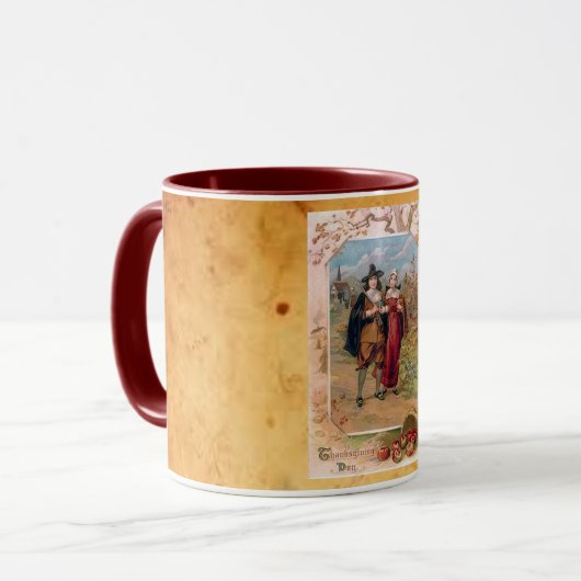 Pilgrim Thanksgiving Koffie Mok (Voorkant links)