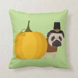 Pilgrim Thanksgiving Pug Kussen
