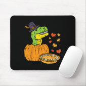 Pilgrim Trex Dinosaur Pumpkin Pie Thanksgiving Kin Muismat (Met muis)
