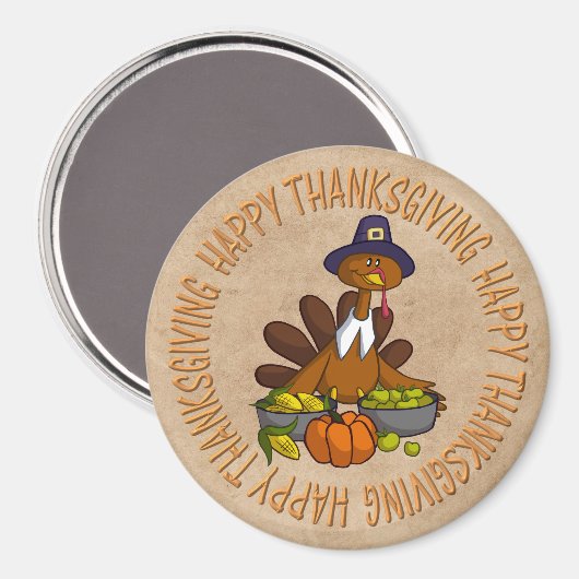 Pilgrim Turkey and Food Magnet (Voorkant / Achterkant)