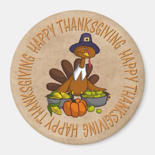 Pilgrim Turkey and Food Magnet