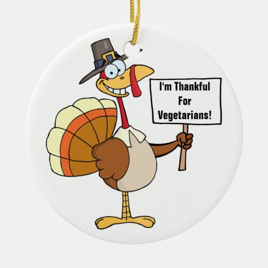 Pilgrim Turkey Sign. Keramisch Ornament (Voorkant)