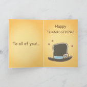 Pilgrim Turkey (Thanksgiving)-kaart Feestdagen Kaart (Binnen)