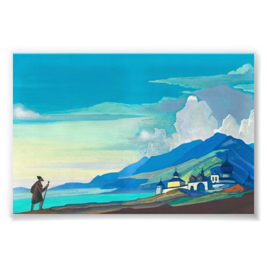 Pilgrim van Radiant City van Nicholas Roerich Foto Afdruk (Voorkant)