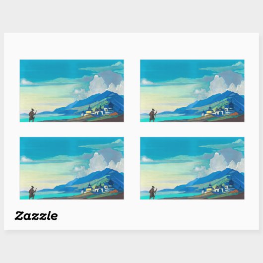 Pilgrim van Radiant City van Nicholas Roerich Rechthoekige Sticker (Vel)