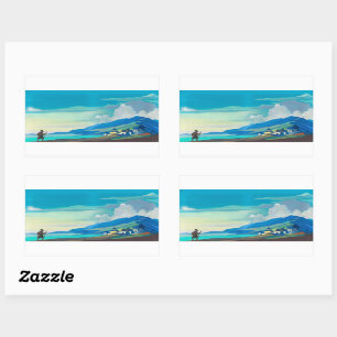 Pilgrim van Radiant City van Nicholas Roerich Rechthoekige Sticker