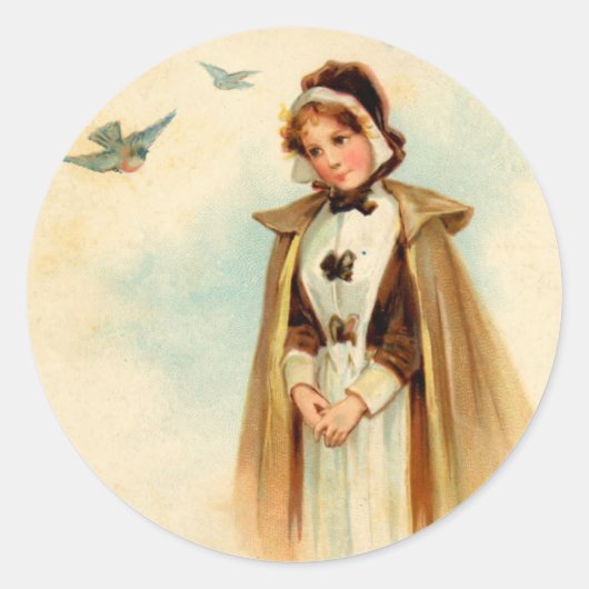 Pilgrim Vrouw Sticker (Voorkant)