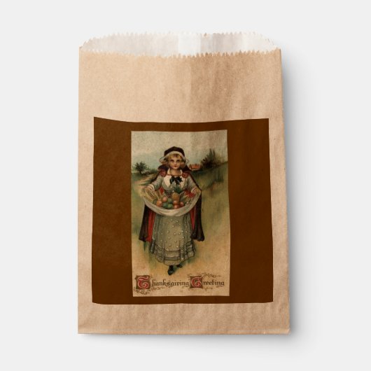 Pilgrim Woman  Thanksgiving Favor Bags Bedankzakje (Voorkant)