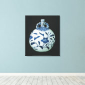 Pilgrim's 'Blauwe en Witte' Gourd met Floral Canvas Afdruk (Insitu (Houten vloer))