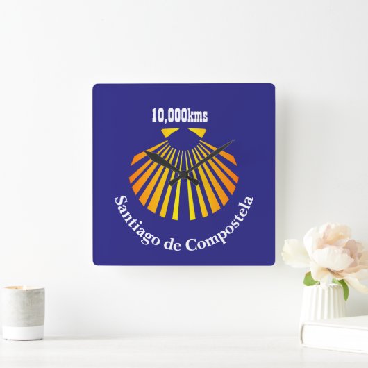 Pilgrims Camino Scallop Shell Vierkante Klok (Huis)
