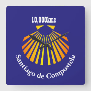 Pilgrims Camino Scallop Shell Vierkante Klok