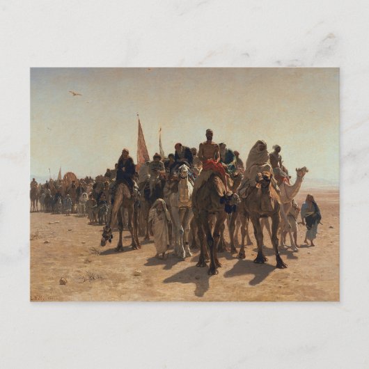 Pilgrims die naar Mekka gaan, 1861 Briefkaart (Voorkant)