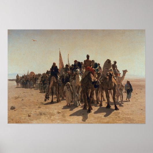 Pilgrims die naar Mekka gaan, 1861 Poster (Voorkant)