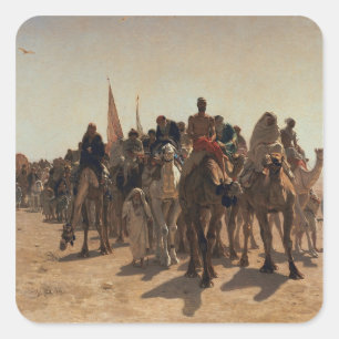 Pilgrims die naar Mekka gaan, 1861 Vierkante Sticker
