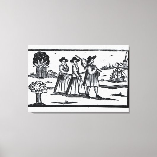 Pilgrims hebben de MayaBloem gevlogen Canvas Afdruk (Voorkant)