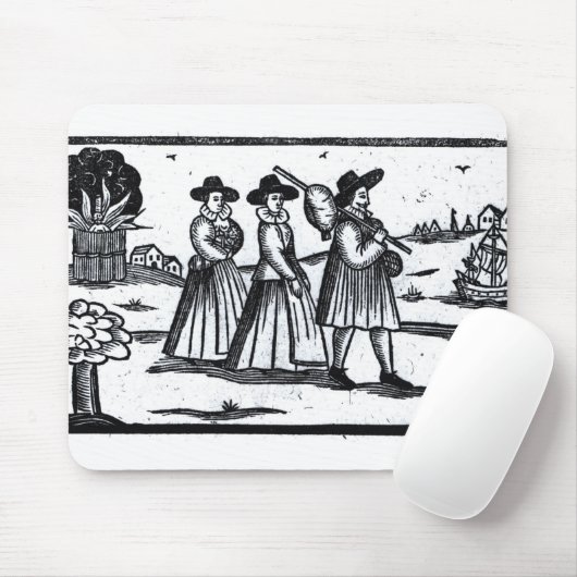 Pilgrims hebben de MayaBloem gevlogen Muismat (Met muis)