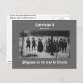 Pilgrims op weg naar de kerk briefkaart (Voorkant / Achterkant)