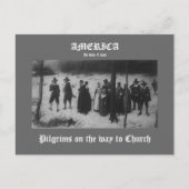 Pilgrims op weg naar de kerk briefkaart (Voorkant)