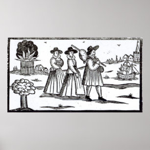 Pilgrims vertrekken naar de Nieuwe Wereld Poster