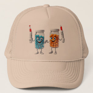 Pill Bottle Cartoon Hat Trucker Pet