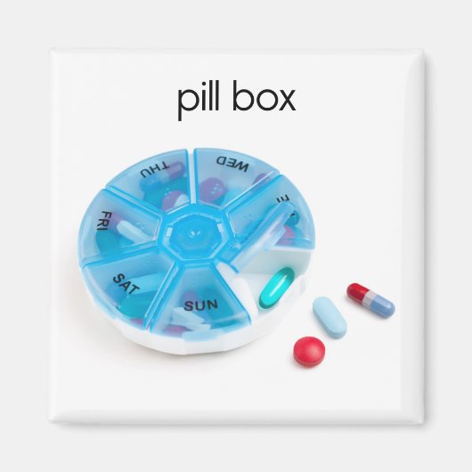 Pill Box Refkoelkast Magnet (Voorkant)