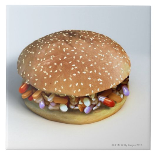Pill Burger Tegeltje (Voorkant)