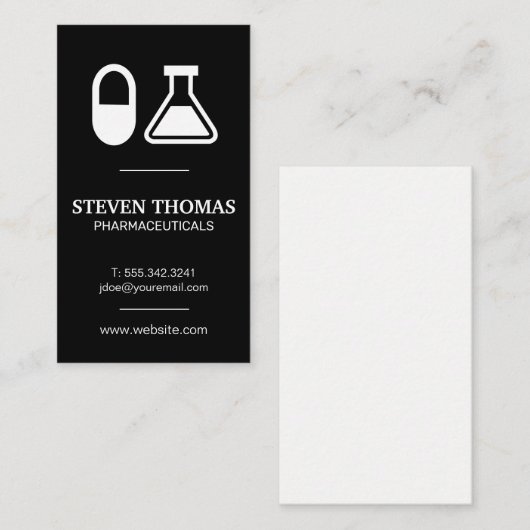 Pill en bekerglas | Apotheker Visitekaartje (Voorkant / Achterkant)