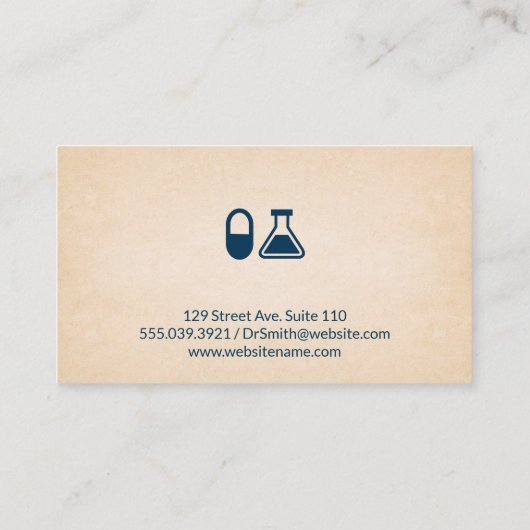 Pill en Bekerglas | Farmaceutisch Afsprakenkaartje (Achterkant)