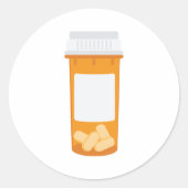 Pill Fles Ronde Sticker (Voorkant)