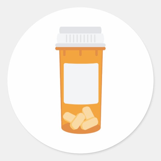 Pill Fles Ronde Sticker (Voorkant)