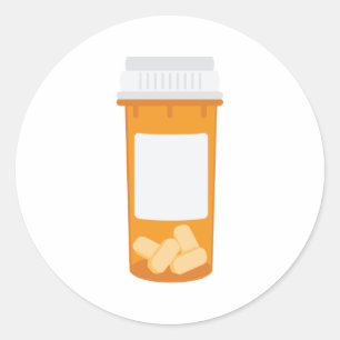 Pill Fles Ronde Sticker